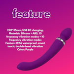 Vibrador Sexual Av Wand Purple Spot Vibrator, 20 Vibration Modes, Ipx6 Waterproof, Usb Rechargeable, 8.7 Inch