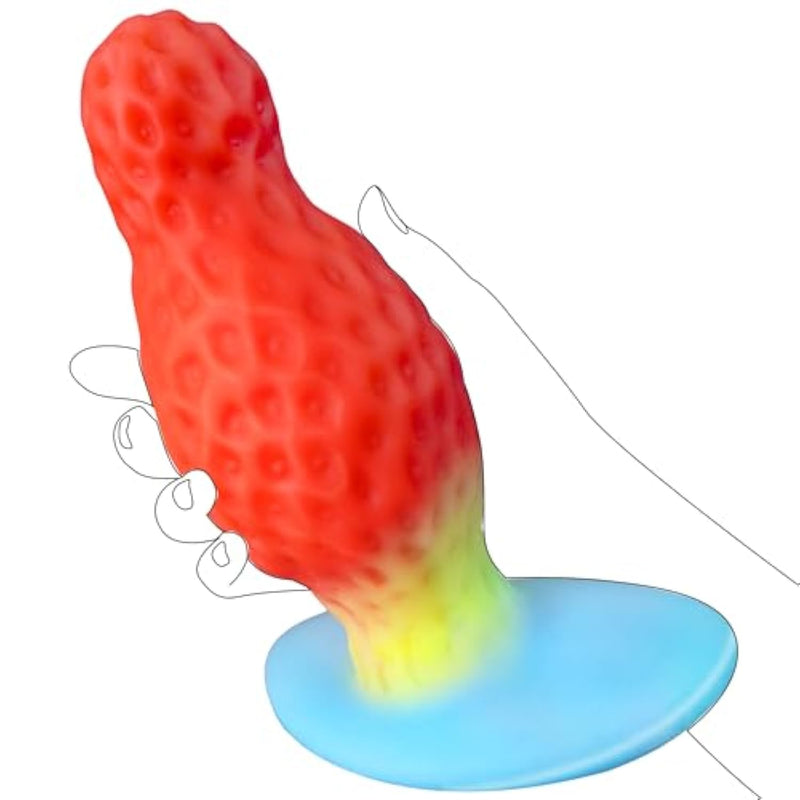 Large Butt Plug Anal Plug, Huge Thick Buttplug For Long-Term Wear, 5.7“ Wearable Anal Dildo Trainer Stretcher With Fantasy Color, Soft Silicone Buttplug Strawberry Shape Sex Toys For Women Men