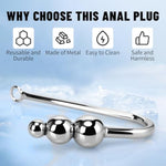 Anal Hook, Metal Fetish Bondage Hook With 3 Balls Steel Anal Rope Hook Bondage Sex Games Unisex Fetish Sex Toy For Couple Lovers