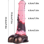 9.8 Inch Realistic Big Silicone Horse Dildo Thick Anal Toy Huge Animal Dildo Ribbed With Suction Base Hands-Free
