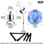 New Male Inverted Chastity Device Sex Toy Set Whit Chastity Belt, Stainless Steel Negative Chastity Devices Locked Cock Cage Butterfly Shape Adult Penis Sm Bondage Sex Toys For Gay Men (Blue)