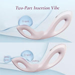 Mobius A Spot Vibrator, Dual Stimulation with Movable Massage Bead, Rabbit Sex Toy, Adult Toys for Women, G Spot & A Spot Insertable, 12 Pleasure Modes, Waterproof (Light Pink)