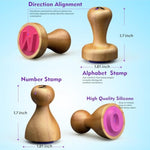 Wooden Alphabet Stamps & Number Letter Stamps For Kids - Montessori Learning Toys With Flashcards, Abc Spelling & Math Games For 3 4 5 Year Olds, Classroom Art Crafts Preschool Supplies