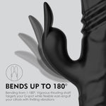 Vibrator Dildo Rabbit Sex Toys With Realistic Glans Massager, Waterproof Rechargeable Adult Toy For Pleasure With 10 Vibration And 5 Thrusting Modes (Black)