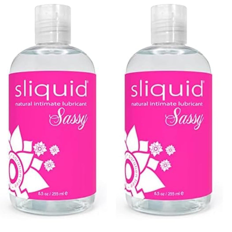 Sassy Water-Based Lube - Thick, Long-Lasting Gel, Natural Lube For Women/Men/Couples, Unscented, 8.5 Fl Oz (Pack Of 2)