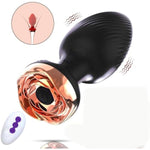 Rose Style Sex Toy Anal Plug Vibrator, Remote Wireless Control Adult Masturbation Anal Plug, Couple Sex Toys (Black)