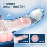 Penis Sleeve Vibrating Cock Sleeve - 2 Sizes Penis Extender Reusable Realistic Adult Sex Toys Remote Control Couples Vibrator With 10 Modes Elastic Penis Ring Girth Enhancer For Men