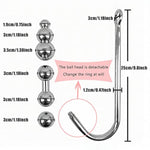 Unisex Rope Bondage Stainless Steel Metal Hanger Hook Whit 3 Balls Tip Butt Toy Plug
