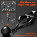 Nipple Clamps With Metal Weights Ball & Silicone Cushion Women Bdsm Restraints Adjustable Breast Clips Female Sexual Pleasure Nipple Clitoris Labia Stimulation Adults Sex Toys For Couples