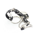 Adult Sex Props Chastity Lock Series Nipple Clip Ring Set Adjustable Length Male Chastity Props Lock Fine Ring Set
