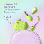 Play With Me Blooming Bliss 4 Piece Adult Sex Toy - Mini Clitoral Massage Wand/Egg Vibrator With Wireless Remote, Usb Travel Friendly Charging, Finger Loop Attachment, Couples - Green