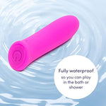 Ignite Bullet Vibrator - 3.5 Inch Silicone Mini Bullet Massager Beginner Friendly - 20 Function Bullet Vibrator For Women With Storage Bag - Rechargeable & Waterproof - Pink