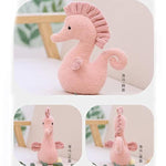 Stuffed Sea Horse Plush Animals Toys Seahorse Dolls Decorations Gifts For Kids Boys Girls 8.6 Inches (Pink)