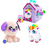 Stuffed Animal Plushie Set - Bundle With 5 Plush Dolls Including Dog And Unicorn With Stable And Accessories Plus Stickers, More | Plushies For Kids