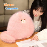 Persian Cat Stuffed Animal 11.8" Fat Kitten Plush Cute Plushies Toys Gifts For Kids Pink