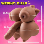 Shemale Sex Doll Torso Realistic Big Dildo With 5 Holes Insertable Masturbator, 5 In 1 Transsexual Futa Sex Dolls Penetrable Nipples And Tight Vaginal Anal Breast Adult Men Women Couple Sex Toy