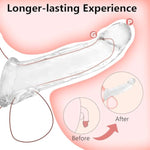3 Size Jelly Stretchy Penis Sleeves Set - Reusable Cock Extender Sleeve With Testicle Ring,Ultra-Soft Penis Enlarger Cock Sheath Girth Enhancer Sex Toys For Men Couple