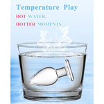 Glass Anal Butt Plug Glass Trainer With Large Base - Glass Ball 1.96 Inch Diameter Butt Plug - Clear Anal Toys G Spot Stimulation Prostate Massager For Men Women