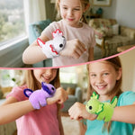 Axolotl Plush Toy Set For Ages 3 4 5 6 7 8+ Year Old - Axolotl Mommy & 4 Slap Bracelets Baby Axolotls, Soft Stuffed Animals, Christmas Birthday Gifts For Boys And Girls