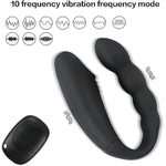 Double-Head Vibrator Clitoral Stimulator With 10 Vibration Modes, Bdsm Vibrating Double-Ended Anal Bead Butt Plug,G-Spot Anus-Vaginal Stimulation Sex Toys For Women Men Couples Pleasure
