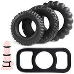 4Pcs Penis Ring Set Silicone With Different Size Cock Rings Kit Combination For Erection Enhancing, Male Cock Sleeve Penis Enlargement Stretchy Adult Sex Toys For Men Or Couple