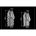 2Pcs Penile Sleeves Extended Men'S Fun Products Extended Transparent Crystal Opening Sleeves Set Adult Sex Toys