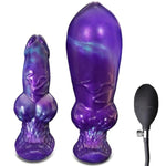 Inflatable Butt Plug Large Anal Plug, Inflatable Dildo Expanding Buttplug Dilator Xl Butt Plug, Huge Knot Dildo Silicone Anal Trainer Stretcher Pump With Safe T-Base, Giant Adult Toys For Women Men