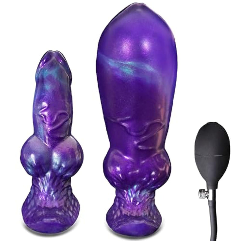 Inflatable Butt Plug Large Anal Plug, Inflatable Dildo Expanding Buttplug Dilator Xl Butt Plug, Huge Knot Dildo Silicone Anal Trainer Stretcher Pump With Safe T-Base, Giant Adult Toys For Women Men