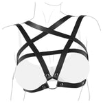 Sex Bondage Bdsm Restraints - Adjustable Pentagram Chest Harness Strap, Vegan Leather Gothic Cage Bra, Bed Adult Sm Games Sex Toys Women Beginners