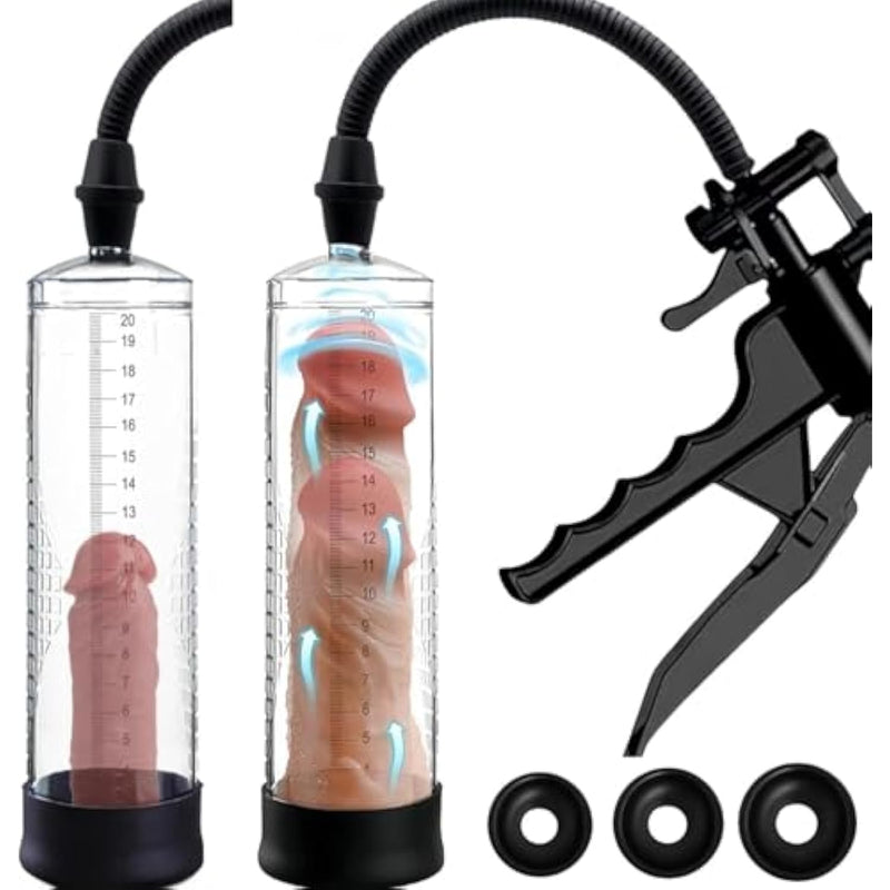 Penis Pump Sex Toys For Men - Manual Vacuum Penis Extender Adult Toys With Pocket Pussy | Penis Enlarger Cock Sexual Stimulation Device With Sleeve For Male Erection And Enhancer