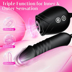 Dildo Vibrator Women Sex Toys - App Control Rose Sucking Vibrater & Vibrating & Thrusting Dildos For Clit Nipple G Spot Anal Stimulation, 10 Modes Tongue Sucker Adult Toy For Couples Games
