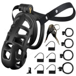 Sex Toys Male Chastity Cage With Elastic Belt & Invisible Lock - 4 Rings Lightweight Comfort Fit Design For Long Term Wear, Secure Bdsm Bondage Device (M-90Mm) - Breathable Large Penis Cage For Men