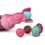 Flower Bud Dildo With 5 Balls Adult Sex Toy, Inflate Pump Dildo With 5 Silicone Eggs For Women, Alien Dildo Ovipositor Dildo - Red