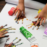 Washable Finger Paints: 6 Vibrant Colors x 60ml Bright Non-Toxic Paint Set for Kids