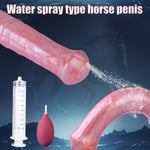 Squirting Horse Monster Dildo - Large Insertion Silicone Dildo With Ejaculation Function, Powerful Suction Cup Base, Unique Large Lumpy Penis For Men And Women