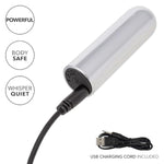 Rechargeable Mini Bullet - Adult 3 Speed Vibe Massager - Waterproof Travel Size Sex Toys For Couples - Silver