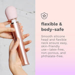 Rose Gold Petite Personal Massager for Women and Men - 10 Rumbly Speeds, 6 Vibration Patterns, Rechargeable via USB