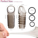 Penis Sleeve Silicone Cock Rings Set, 5 Pcs Penis Extender Cock Sleeves Penis Ring, Erection Enhancing Sex Longer Lasting Stronger, Penis Sleeve Enlarger Girth Enhancer, Adult Sex Toys For Men Couples