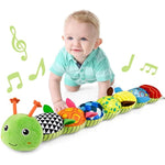 Baby Toys Musical Caterpillar,Infant Stuffed Animal Toy With Crinkle And Rattles,Soft Sensory Toys With Textures For Tummy Time Newborn Boys Girls 0 3 6 12 Months(Green)