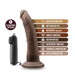 Dr. Skin Dr Dave - 7 Inch Remote Controlled Vibrating Realistic Dildo - Strap On Compatible Suction Cup For Hands Free Play - Lifelike Body Safe Slim Vibrator For Men Women - Chocolate