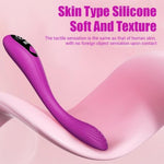 Purple Waterproof 7.2 Inches Battery Operated Vibrator with LED Display and 9 Modes for Intense Clitoral Stimulation