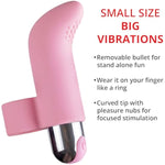 Adam And Eve 10 Function Silicone Rechargeable Finger Vibrator, 10 Speed Adjustable Stimulator, Insertable Bullet Sex Toy For Women, Waterproof Powerful Vibrations, Compact 3.39 Inch Design