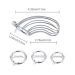 Male Chastity Cage - Large Metal Cock Cage Chastity Device Locked With 3 Sizes Rings And 2 Keys, Adult Sex Toys & Games For Men Penis Exercise And Abstinence, Silver