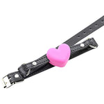 Silicone Mouth Gag, Heart Shaped Muzzle Adjustable Bondage Leather Strap On Sm Adult Sex Toy For Couple Lover