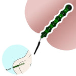 Crystal Glass Anal Butt Plug Anal Beads Transparent Anal Plug Sex Toys With Drawstring Glass Anal Balls Anal Dildo Anal Toys For Women Men Couples Anal Expander Anal Chain Sex Toy (Green, S)