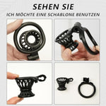 Negative Chastity Cage Sex Toy Male Set With 4 Cockrings 3D Small Chasity Devices Locked Cock Cages Nylon Fish Trap Shape Adult Penis Bdsm Bondage Device For Mens (Black)