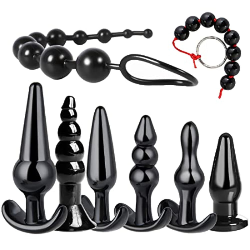 Silicone Anales Trainer Set 8Pcs Pleasure Plug Toy For Women Men Waterproof Anal Plug Stick Training Kit Large Huge Anales Beads