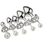 Anal Trainer Metal Anal Plug Butt Plugs Sex Toys Anal Toys Sex Toy Anal Toy With Pull Ring & Bells Heart-Shaped Base Adult Toys Butt Plug Adult Sex Toys & Games