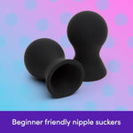 Perfect Pair Nipple Suckers | Silicone Nipple Sucking Toys | Bdsm Beginner Sex Toy Gifts For Women | Vacuum Cupping Breast Stimulation Suction Cups | Couples Adult Sex Games | Black