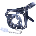 Y-Shape Leather Bondage Head Harness With Detachable Gag Restraint Mouth Masks Bdsm Sex Fetish Toys
